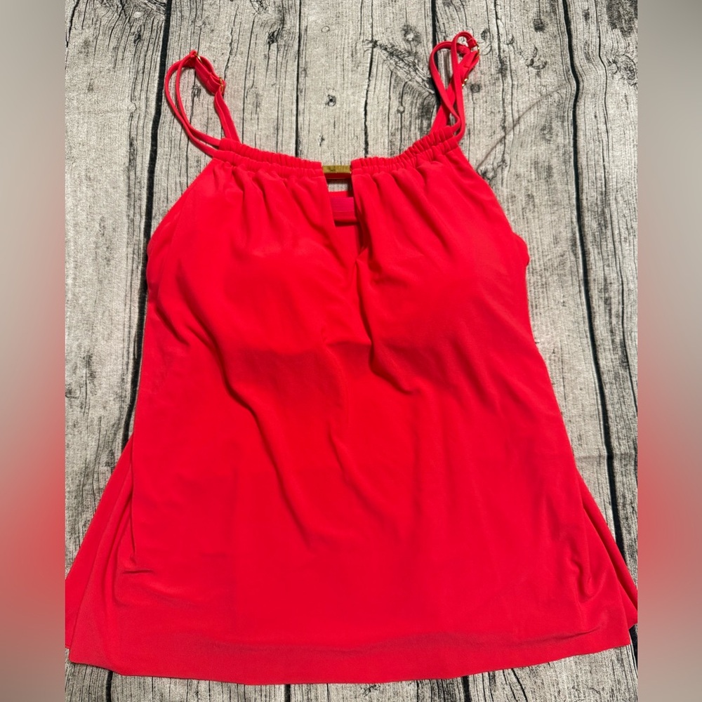 🔥 Like new swim top - bright poppy red. XL